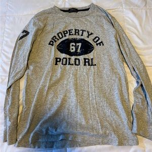 Ralph Lauren Polo Football Cotton Long Sleeve Tee Big Boys